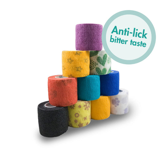 Kohäsive, elastische Fixierbinde 5cm x 4,5m sortiert 36 Stück | Dispovet®