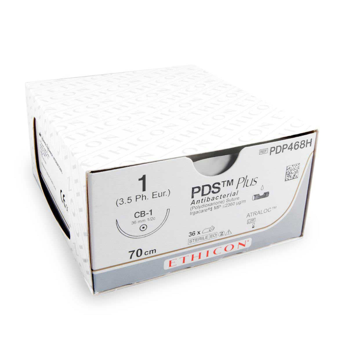 Ethicon Nahtmaterial PDS Plus (PDP468H, USP 1, EP-4, CP-1, 0,5, 70 cm) – 36 Stück