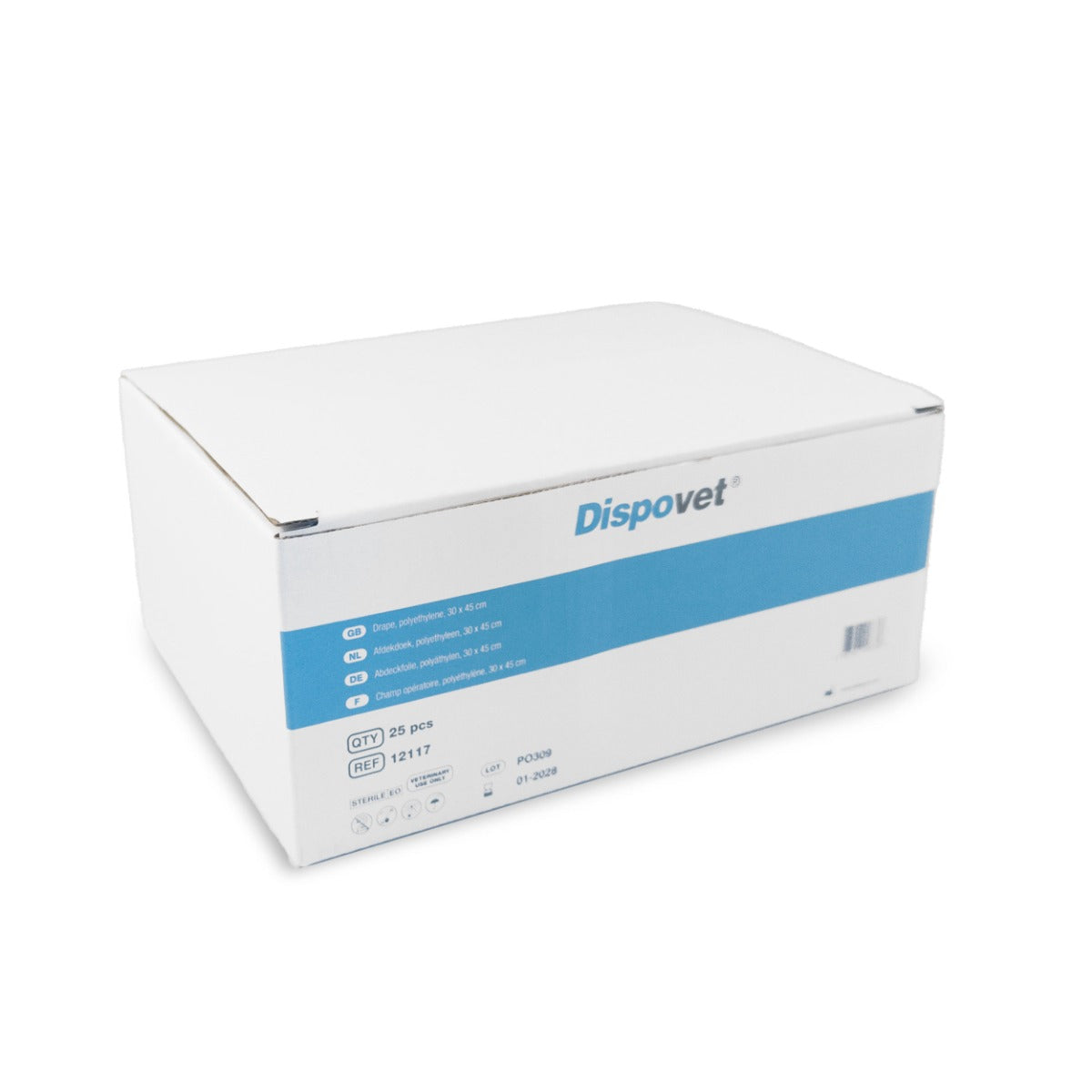 Dispovet - 1 Low Drape Sterile (Grün, Polyethylen, 30x45 cm) - 25 Stück