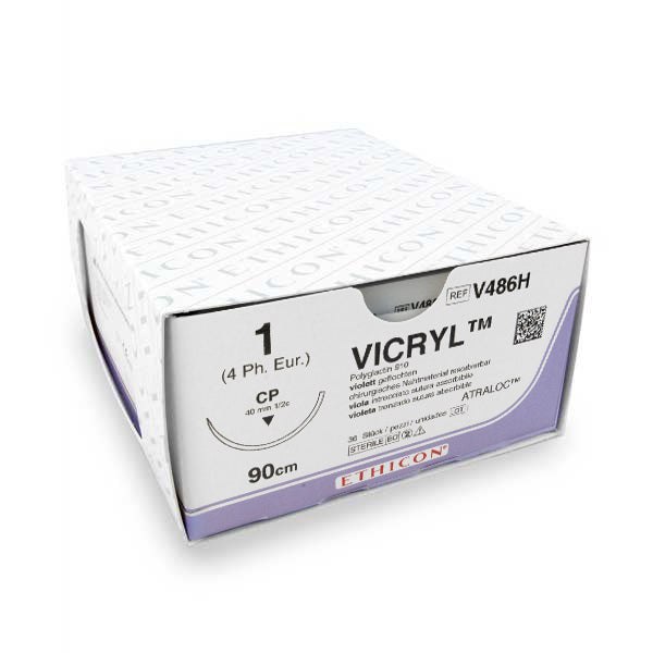 Nahtmaterial Vicryl Plus (1, 90cm, CP, V486H) 36 Stück | Ethicon