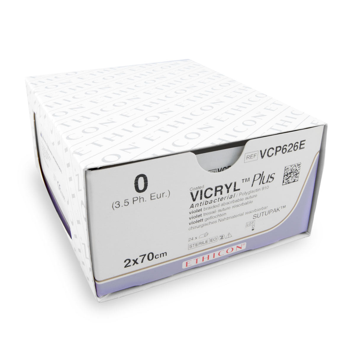 Nahtmaterial Vicryl Plus (VCP626E, 0 2 x 70cm) 24 Stück | Ethicon