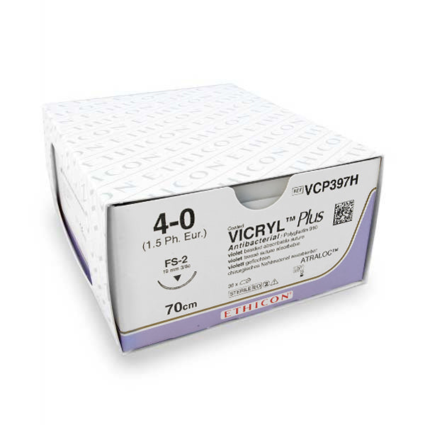 Nahtmaterial Vicryl Plus (VCP397H, 4-0) 36 Stück | Ethicon
