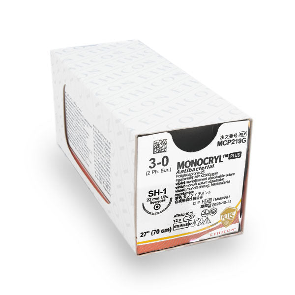 Nahtmaterial Monocryl+ (Y219H, 3-0, 70cm, SH1-Plus) 36 Stück | Ethicon