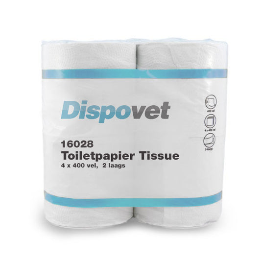 Ecowipe-Toilettenpapier, hochweiß, 2-Schicht, 400-Blatt, 40-Rollen