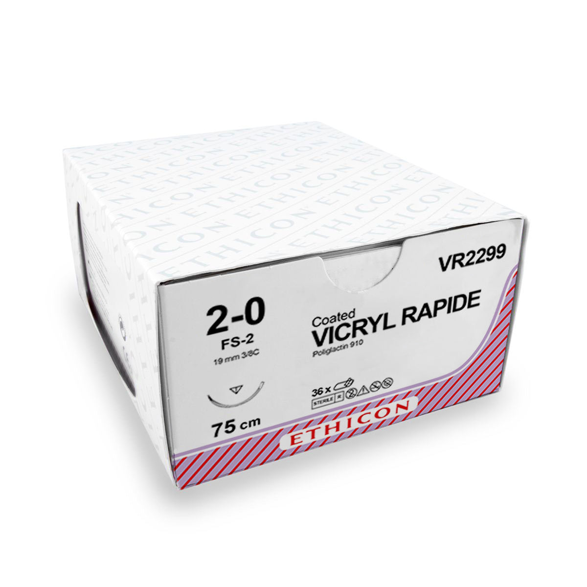 Ethicon Nahtmaterial Vicryl Rapide (VR2299, FS-2, 75 cm, 2-0) – 36 Stück